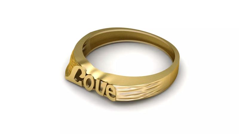 ALPHABET LOVE RING 3D PRINTABLE MODEL