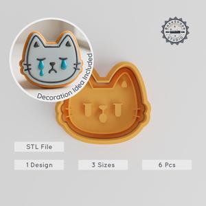 Cry Tear Drop Shape Cutter & Stamp, Cookie & Fondant Decoration Set, Includes S/M/L Sizes, 6 Pieces
