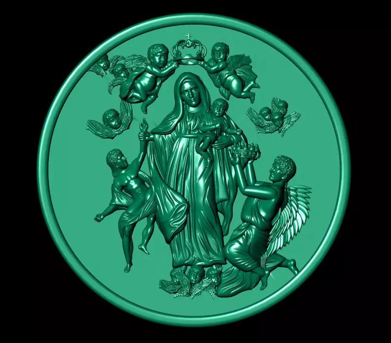 Holy Mother Virgin Mary Queen of Heaven  Antique Gold