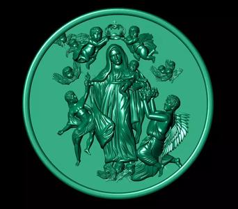 Holy Mother Virgin Mary Queen of Heaven  Antique Gold