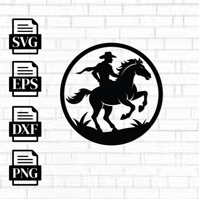 Cowboy Metal Wall Art Laser Cut Files