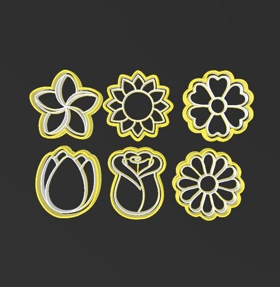 Flowers September, Set 6 cookie cutters 65mm