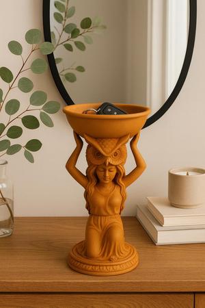 Athena Owl Goddess Catchall Bowl – 3D Printable Entryway Key & Wallet Tray