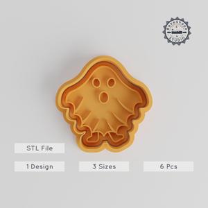 Ghost Shape Cutter & Stamp Set, Perfect for Cookies & Fondant, S/M/L, Halloween Decor 3D Print STL