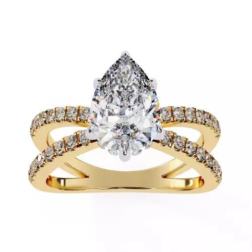 Printable 3D jewelry model of Solitaire Lady Ring with Diamond