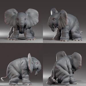 Baby Elephant cartoon- oc 3d printable files