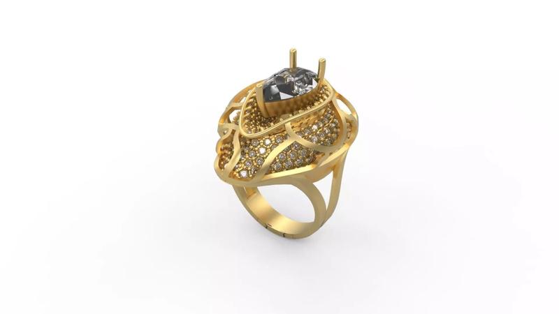 Woman Solitaire Ring 529