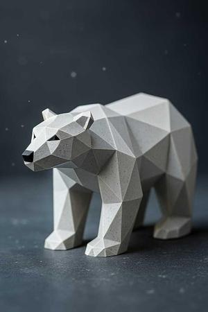 Low-Poly Polar Bear – Minimalist Winter Statue STL