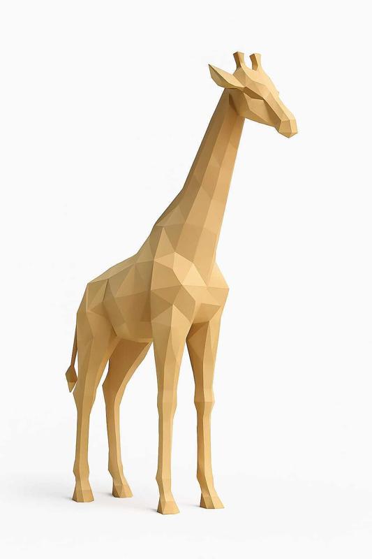 Minimal Majesty: Low-Poly Giraffe in Monochrome
