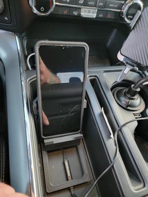 14th Gen 2021 + f-150 floor console phone holder accepts charge mat