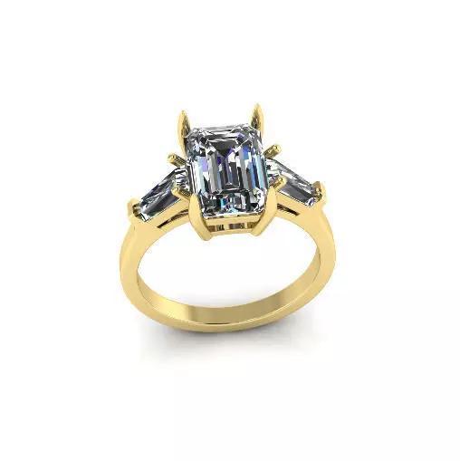 Solitaire emerald ring Model 7515