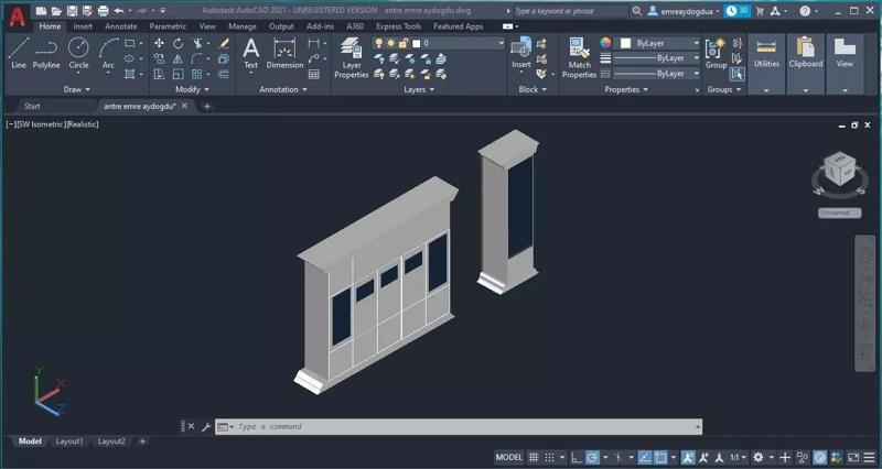 autocad antre 3d modeling