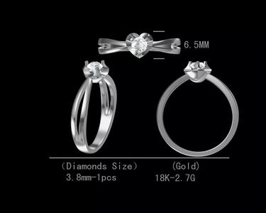 heart unique round  diamond  ring