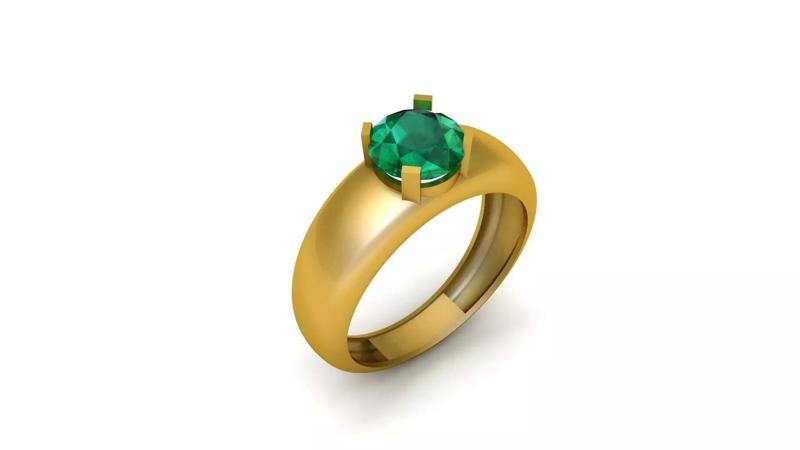 GOLD EMERALD RING 3D PRINTABLE MODEL
