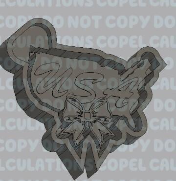 USA with Bow Silicone Mold Housing