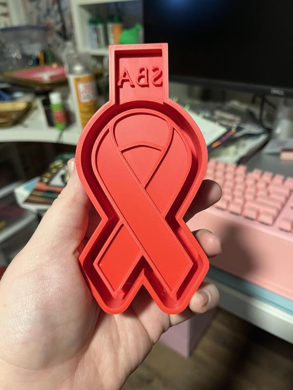 Cancer Ribbon Freshie Mold - 3D Model Mold Box for Silicone Freshie Moulds