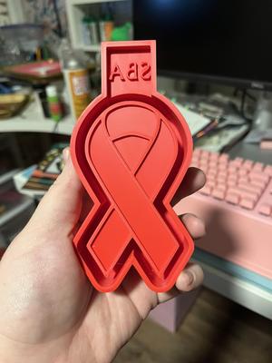 Cancer Ribbon Freshie Mold - 3D Model Mold Box for Silicone Freshie Moulds