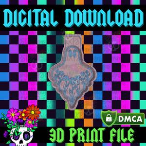 Ghost with Flowers STL Freshie Housing