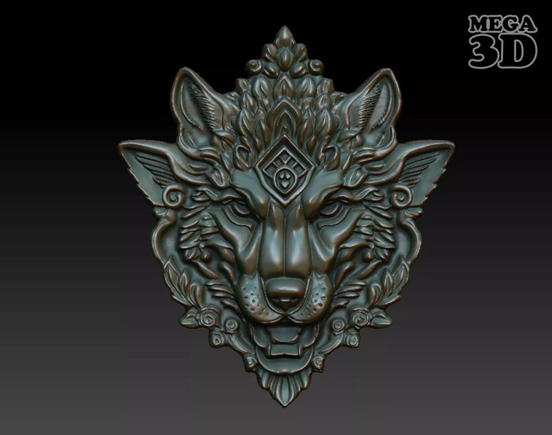 Wolf Pendant Bas Relief 04 230612