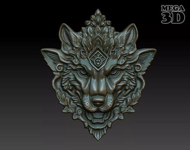 Wolf Pendant Bas Relief 04 230612