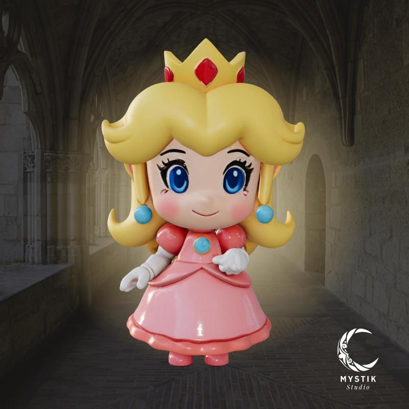 Princess Peach chibi version - The most adorable royalty in the Mushroom Kingdom!