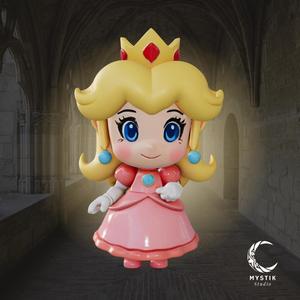 Princess Peach chibi version - The most adorable royalty in the Mushroom Kingdom!