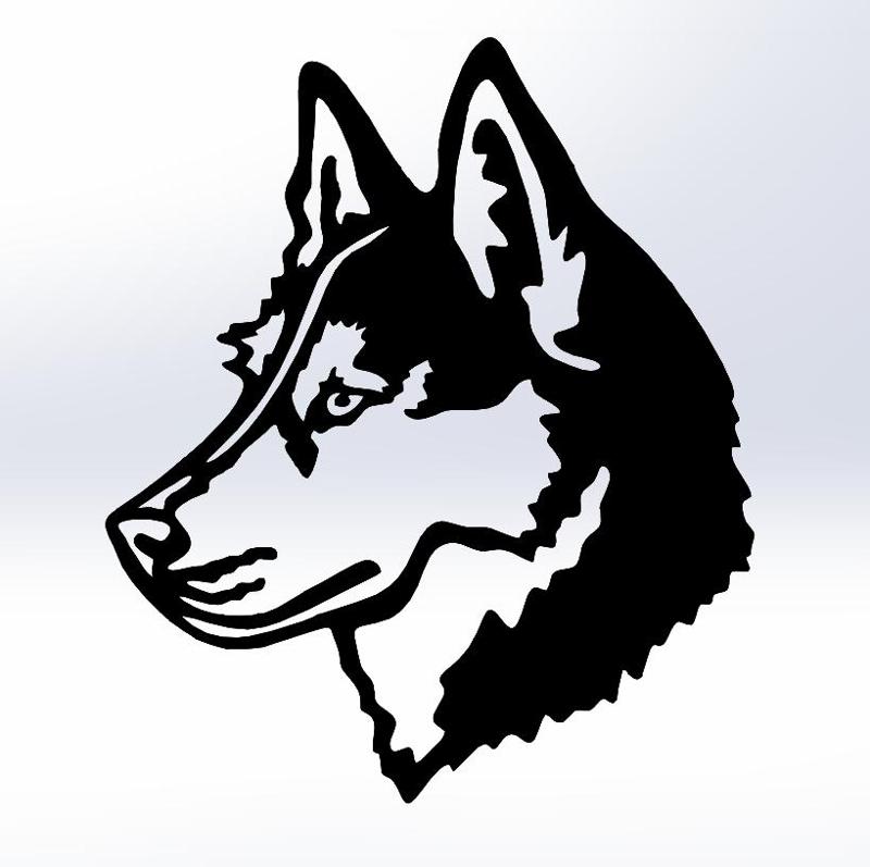 Wolf Dog Head - Line Art