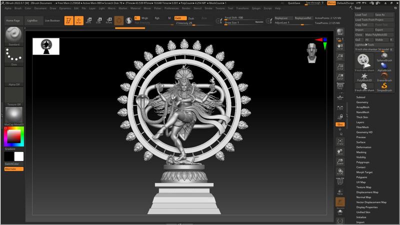 Lord Shiva in his Nataraja sculpting 3d print model 3D model