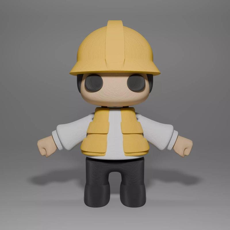 3D Printable Flexi Construction Worker