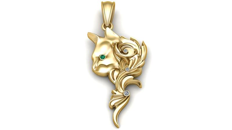 ROSE FLOWER AND CAT FACE PENDANT 3D PRINTABLE MODEL