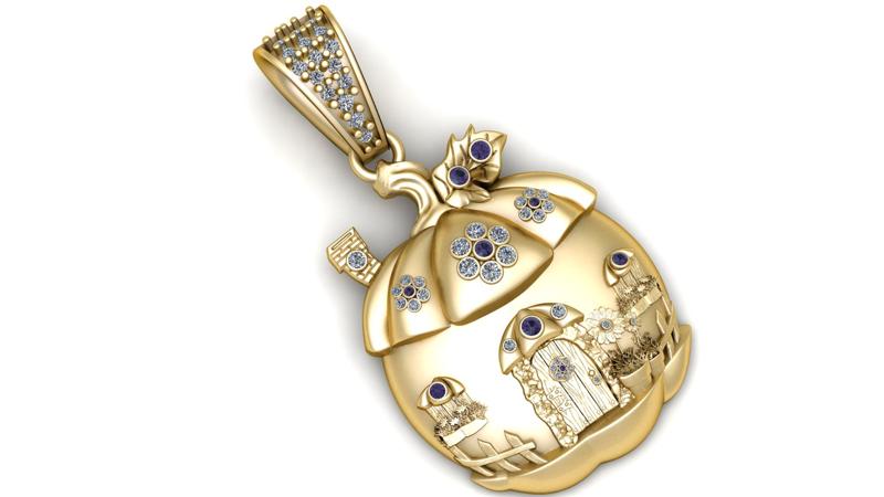 PUMPKIN DESIGN HOUSE PENDANT 3D PRINTABLE MODEL