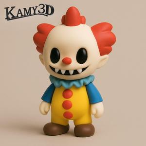 cute clown labubu chibi