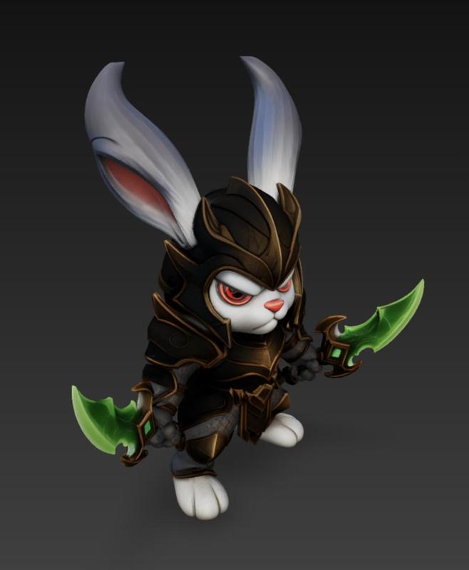 DnD Dark Bunny Assassin - Chibi Dual-Blade Rogue Miniature