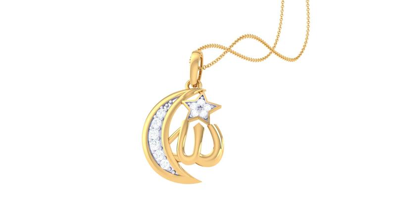 Allah Gold and Diamond Pendant (58)