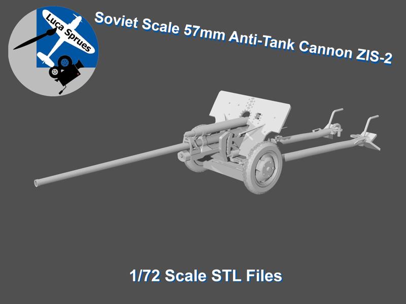 1/72 Scale ZIS-2 Soviet 57mm Anti Tank Cannon Model (Pre-Supported) - Luca Sprues