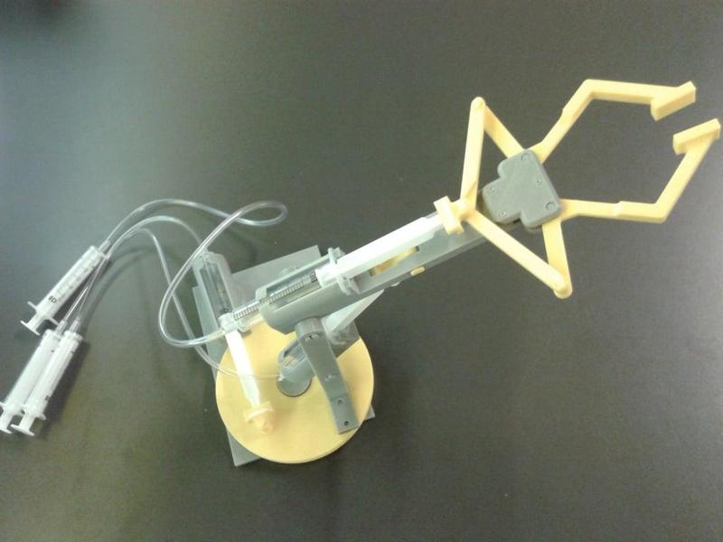 Hydraulic/Pneumatic arm with syringes