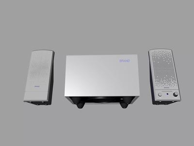 Blue and gray desktop Stereo 2-1 speaker
