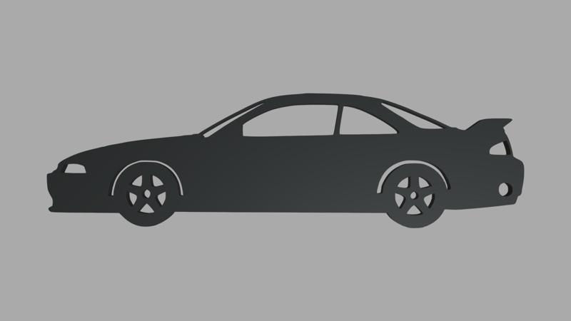 Key ring Silhouette Nissan Silvia S14 Veilside Coupe 1995