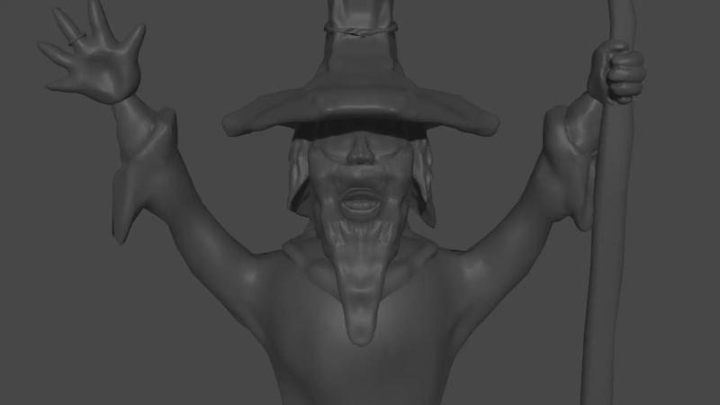 The Mage statue of man holding spear