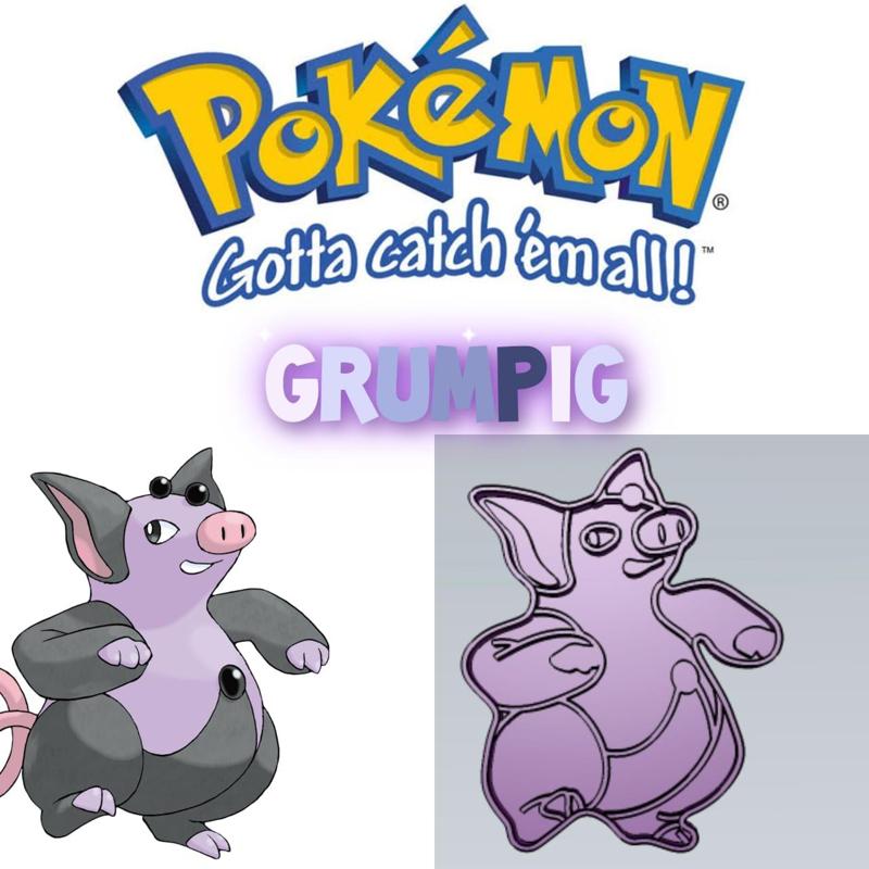 AMAZING POKEMON Grumpig COOKIE CUTTER STAMP CAKE DECORATING