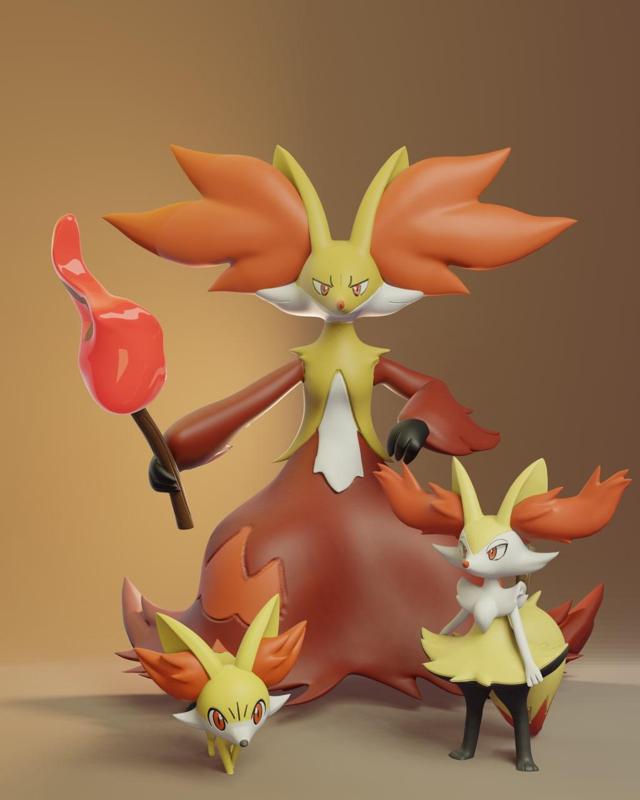 Fennekin, Braixen and Delphox