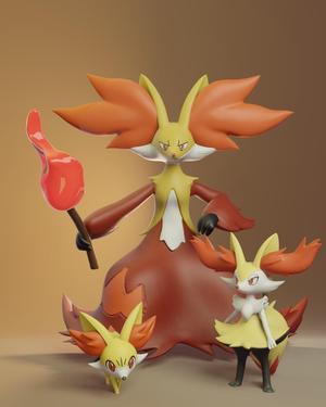 Fennekin, Braixen and Delphox