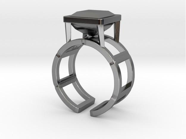 Square Wire Ring 17.53mm with Square Gem