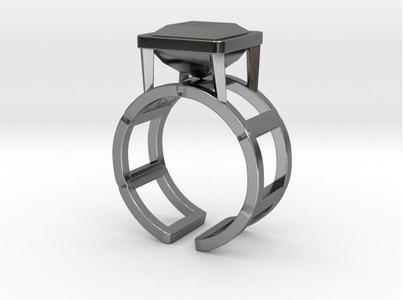 Square Wire Ring 17.53mm with Square Gem