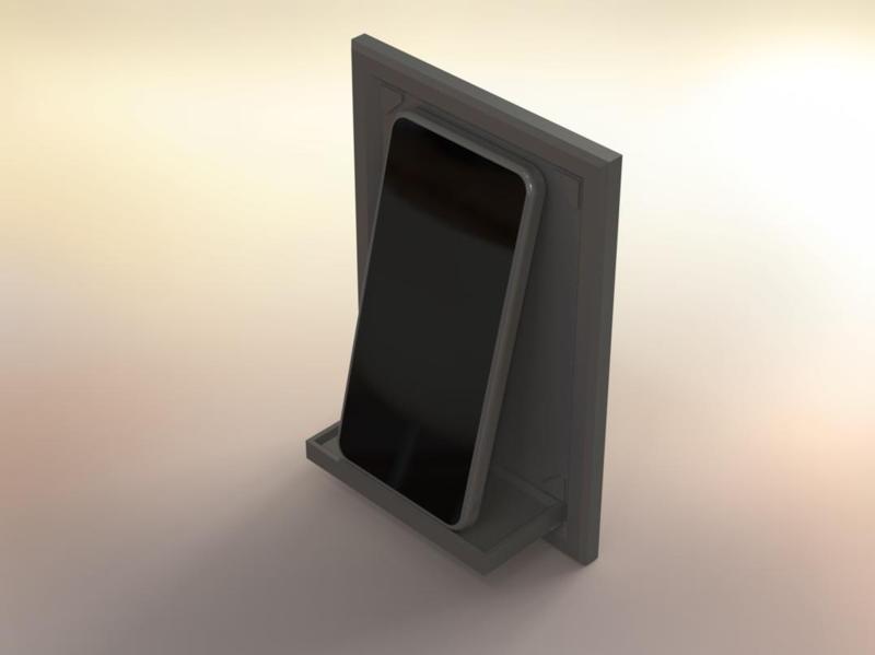 Cell phone holder for the wall in picture frame design