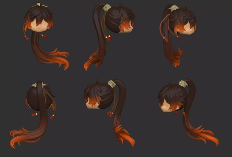 ZhongLi ponytail custom hair nendoroid