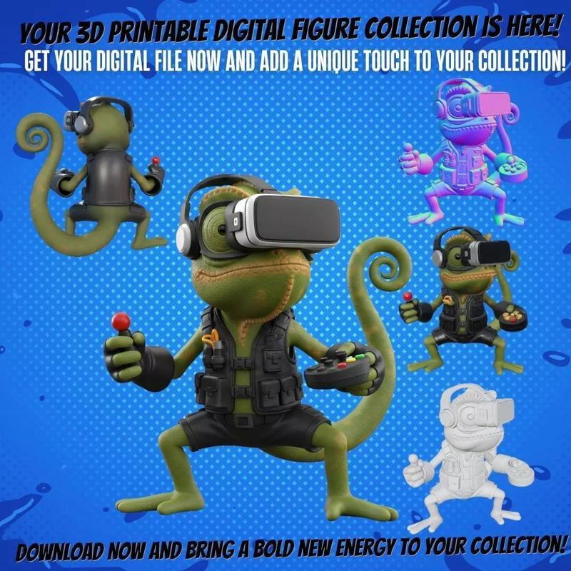 VR Chameleon Figurine