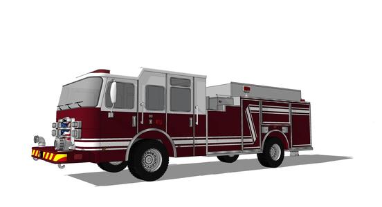 Pierce Enforcer Pumper Fire Truck - SKP DAE OBJ 3D Model