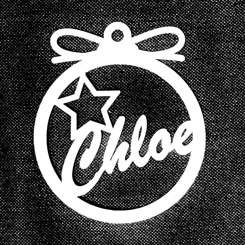 CHRISTMAS TREE BALL WITH STAR AND NAME CHLOE