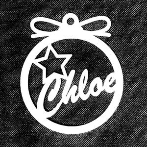CHRISTMAS TREE BALL WITH STAR AND NAME CHLOE